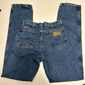 Men’s WRANGLER COWBOY CUT SLIM FIT JEAN stonewashed denim size 28x34
